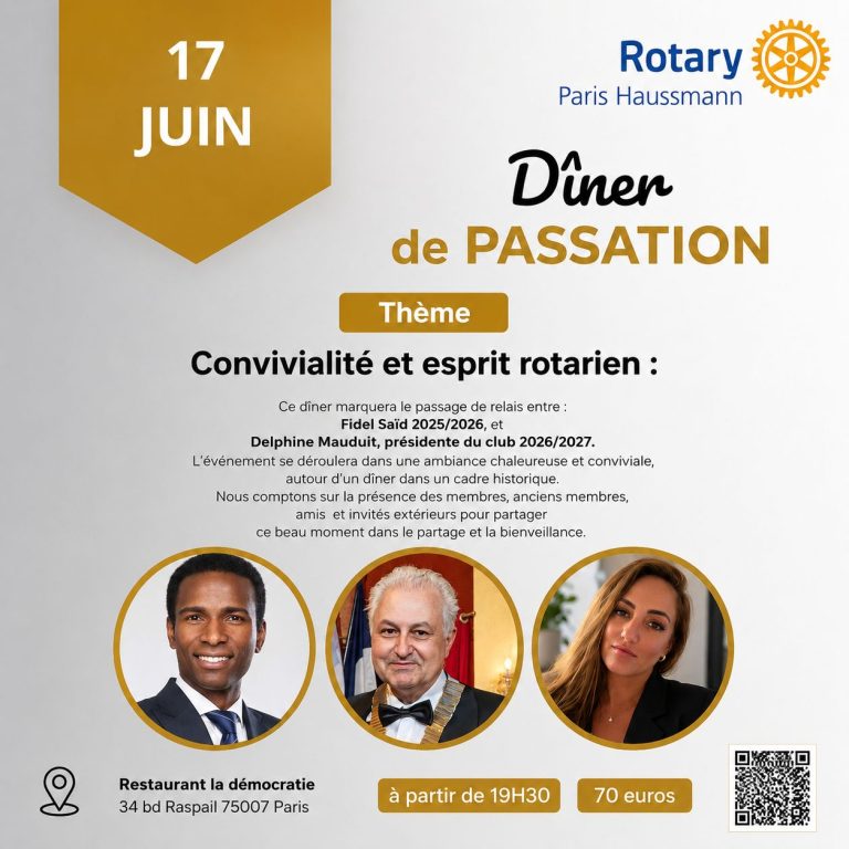 dîner passation 2026