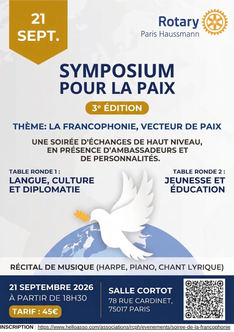 symposium pour la paix 2026